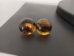 Vintage Amber Acrylic Resin Stud Earrings