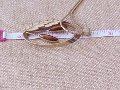 Park Lane Necklace Golden Brown Cattails Pendant Gold Tone Chain Leaves Vintage