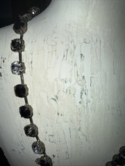 Statement Black & Beaded Rhinestones Beads Necklace & Teardrop 20” Aldo