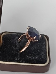 Vintage 1990-s 14 Ct Rolled Gold Sapphire Ring Size UK P US 7 1/2 – Hallmarked!