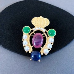 Retro Medieval Palace Brooches For Women Vintage Pin Gem Brooches Jewelry Pins