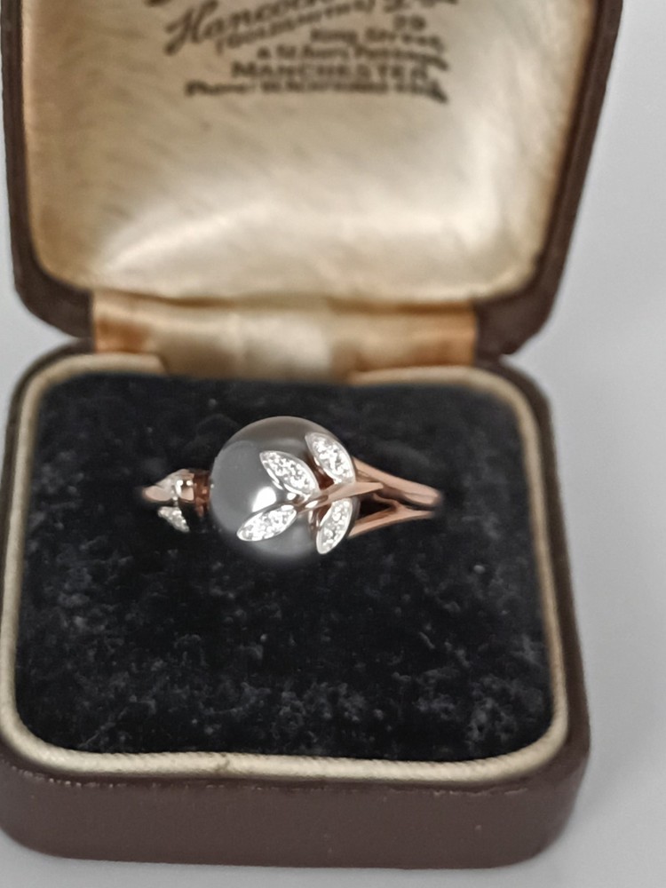 Vintage 1990-s 14 Ct Rolled Gold Pearl Ring Size UK P US 7 1/2 – Hallmarked!