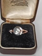 Vintage 1990-s 14 Ct Rolled Gold Pearl Ring Size UK P US 7 1/2 – Hallmarked!