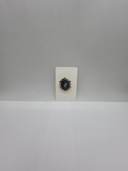 Vintage Victorian Style Cameo Brooch Pin Petite Black & Gray Rhinestone New