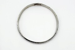 Vintage Sterling Silver Danecraft Felch Leafy Floral Bangle Bracelet