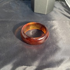 Vintage Bakelite Bangle Bracelet Amber Root Beer Swirl 7’