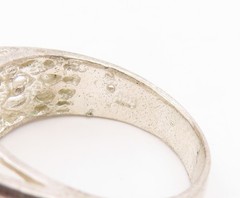 925 Sterling Silver Vintage Ring Etched Initial P Monogram Signet Sz 9 RG34902