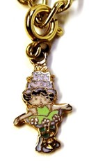Original Vintage 1980 Strawberry Shortcake Metal 13 Dangle Charm Bracelet