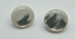 Vintage 1940s Mother of Pearl Iridescent Domed Button Screw-Back Earrings