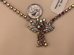 vintage set of czech crystal jewelry, necklace, bracelet,ring and earrings
