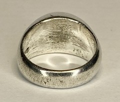 Vintage Sterling Silver Heavy 12.4gr Curved Smooth Dome Ring Size 6.5