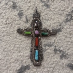 Cecilia Iule Multi Stone Cross Pendant