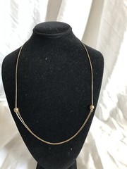 Vintage 1980s Adjustable Slide Ball Gold Chain Necklace