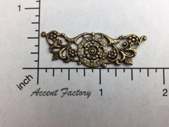 13333 Brass Oxidized Floral Victorian Filigree Brass Jewelry Finding