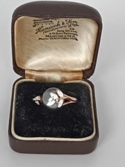 Vintage 1990-s 14 Ct Rolled Gold Pearl Ring Size UK P US 7 1/2 – Hallmarked!