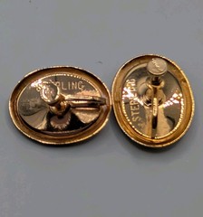 VTG Shell Cameo Set – Sterling Silver/Vermeil Brooch Earrings Victorian Revival