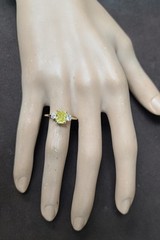 14k Yellow Gold Ring 1.81CT.Natural Fancy Vivid Yellow Diamond Cushion GIA CERT