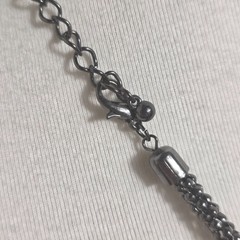 Gunmetal Gray Hammered Metal Heart-Shaped Leaf Pendant Necklace