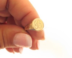 Vintage Gold Plated ESPO Esposito Signet Monogram Ring*Many Sizes & Letters A810