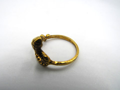 Gold Tone Brass? King Cobra Snake Gold Tone Size 8 Ring E1