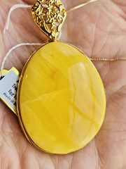 14K Gold Filled Genuine Vintage Baltic Amber Necklace Butterscotch Polish 老琥珀