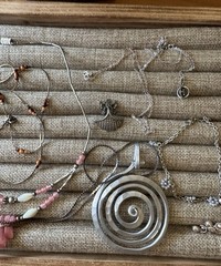 Vintage Sterling And Other Material Necklace Bracelet Lot
