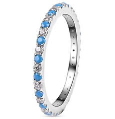 Sleeping beauty gemstone Full Turquoise and Moissanite Engagement Band Jewellery