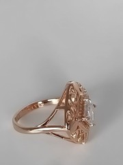 Vintage 1990-s 14 Ct Rolled Gold Zircon Ring Size UK P US 7 1/2- Hallmarked!