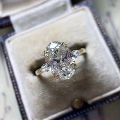 2.55Ct Oval Cut Lab Created Diamond Women’s Wedding 14k Yellow Gold Finish Ring