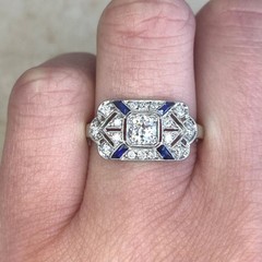 2.25Ct Vintage Art Deco style Lab Created Diamond Wedding 14K White Gold FN Ring