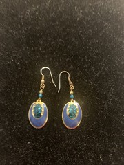 Vintage Edgar Berebi Brown Enamel Gold Tone Pierced Dangle Earrings