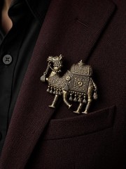 Vintage Camel Lapel Pin for Men | Antique Silver Camel Brooch | Suit Jacket Pin