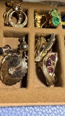 Vintage Clip-On and Screw-Back Earring Lot with Enamel Pin