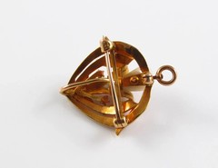 14k Gold Krementz Enamel Diamond Pearl Brooch Watch Pin Pendant