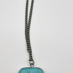 Lovely faux turquoise stone Heart statement necklace anniversary love