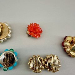 Vintage Cluster Clip On Earrings Lot Germany Hong Kong Japan 28 Pairs 14 Singles