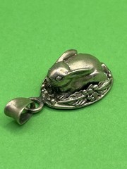 Adorable Vtg Bunny Rabbit Pendant / Charm Sterling Silver Signed 925 3D