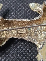 Vintage Signed Best Chihuahua Dog Enamel Rhinestone 2″ Brooch Pendant