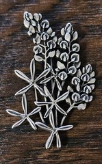 Retired James Avery LARGE Texas Bluebonnet Brooch Pin 2.25″ Approx. NEAT!