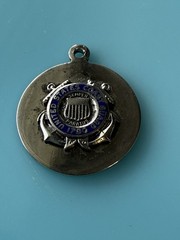 Vintage Enamel United States Coast Guard Sterling Silver Charm Pendant 4.4g