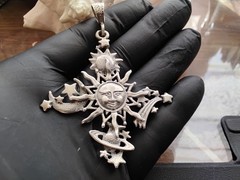 ☆ Vintage Sterling Sun☆Moon☆Stars☆Planets Pendant ☆