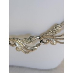 Sarah Coventry Necklace Vintage Silver Tone Scroll Leaf Link Choker MCM Jewelry