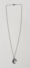 Vintage Celestial Sterling Silver Crescent Moon Face in Wizard Star Hat Necklace