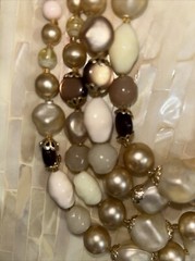 Vintage 1960s Japan Glass And Other Stones Multi-strand Necklace & Earring Set