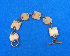 Vintage 1970’s Bronze Inlay Panels Story Bracelet ~ Andrew Shows & Turza Wells