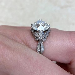3Ct Round Lab Created Diamond Vintage Style Wedding Engagement 14K Gold FN Rings