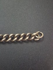 Vintage 1930s-1950s Sterling Silver Military ID Bracelet Curb Chain