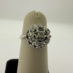 VINTAGE Estate 14k White Gold NATURAL Diamond 0.40CTTW Ring–Size 6