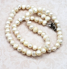 Vintage Estate 6mm – 7mm Pearl & Bead Necklace 925 Sterling Silver 18”