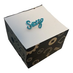 SEXY brooch Pin Blue rhinestone Fashion costume jewelry USA Seller